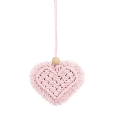 Knitted Macrame Rope Heart Decorative Pendant