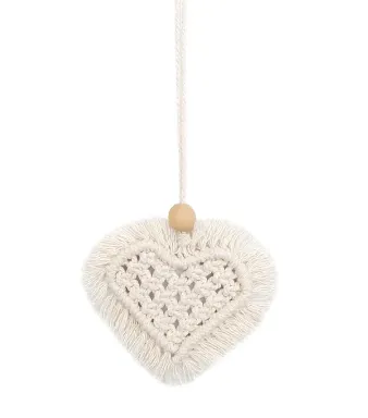 Knitted Macrame Rope Heart Decorative Pendant