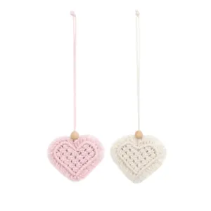 Knitted Macrame Rope Heart Decorative Pendant
