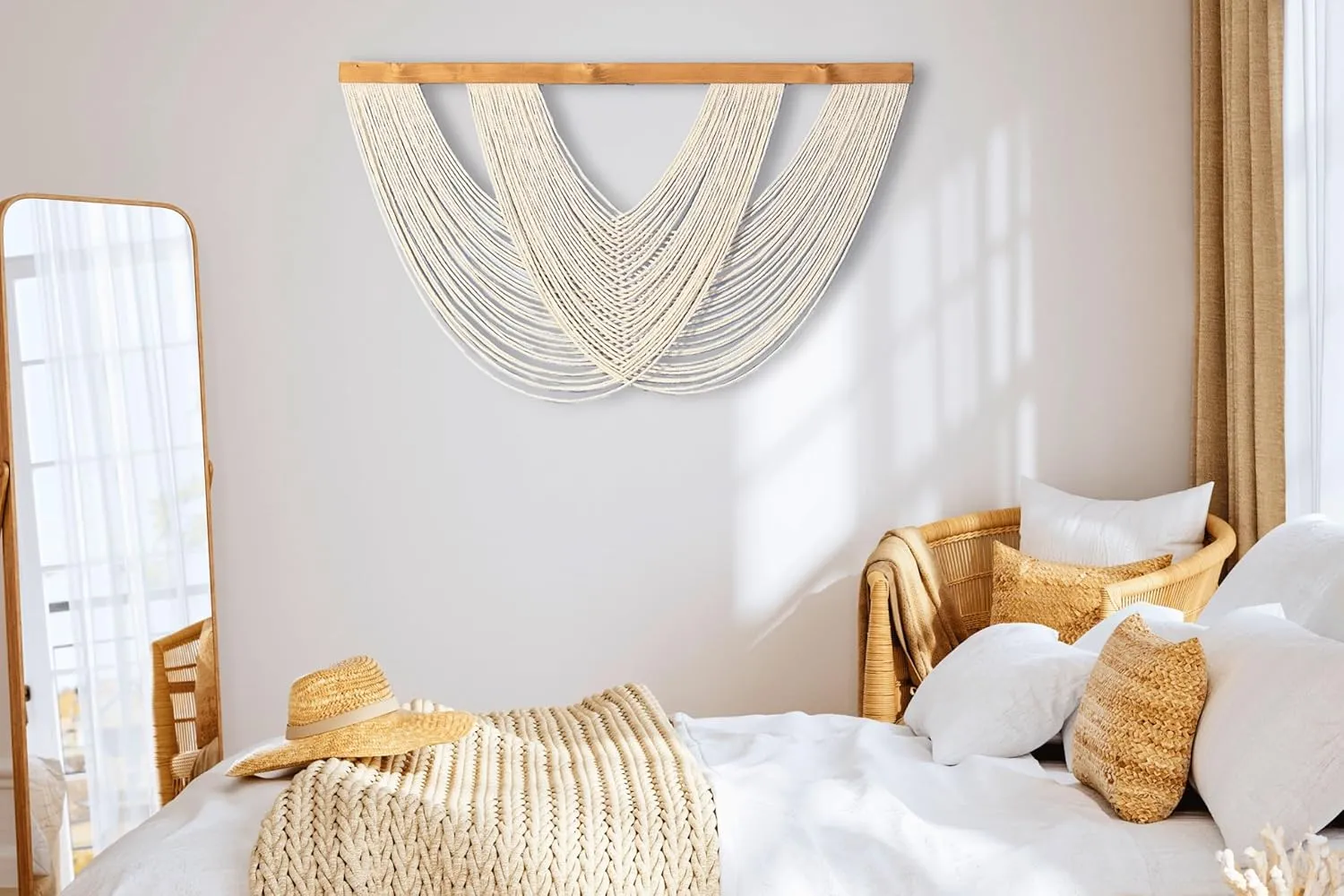 Knots & Beyond Large Macrame Wall Hanging, Boho Wall Decor, Woven Tapestry, Macromedia Wall Art, 44" x 26"