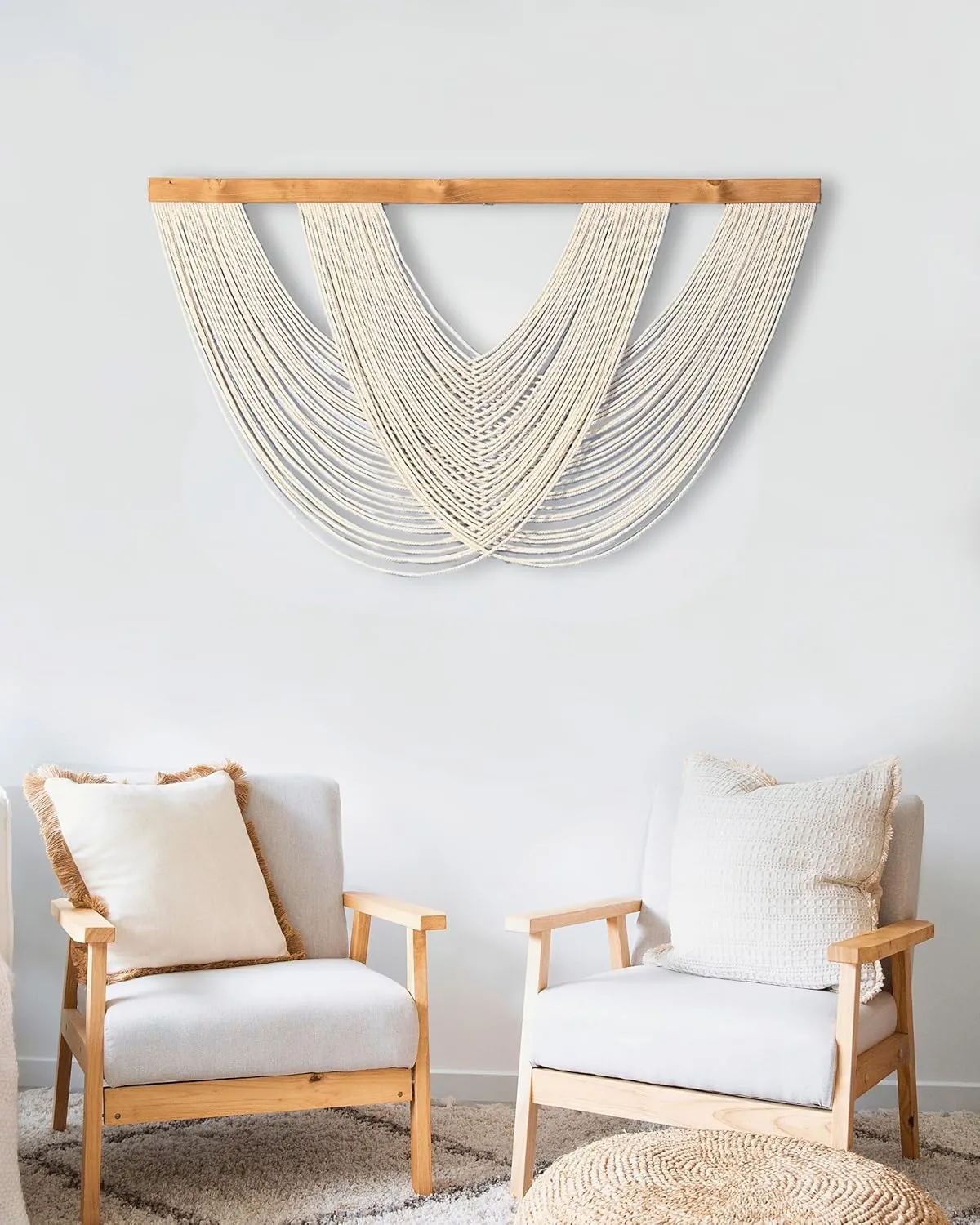Knots & Beyond Large Macrame Wall Hanging, Boho Wall Decor, Woven Tapestry, Macromedia Wall Art, 44" x 26"