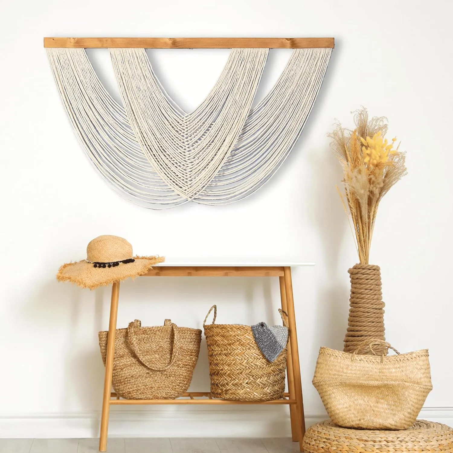 Knots & Beyond Large Macrame Wall Hanging, Boho Wall Decor, Woven Tapestry, Macromedia Wall Art, 44" x 26"