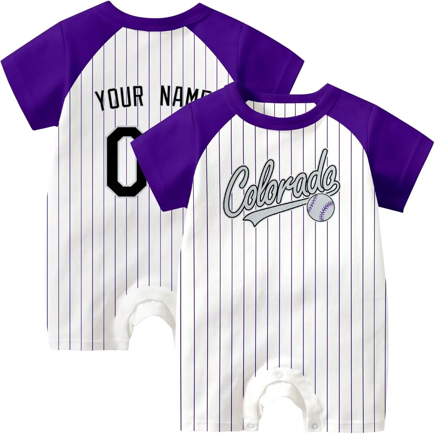 KREDE Baby Clothes Unisex Bodysuit White Custom Name Number for Baby Boys