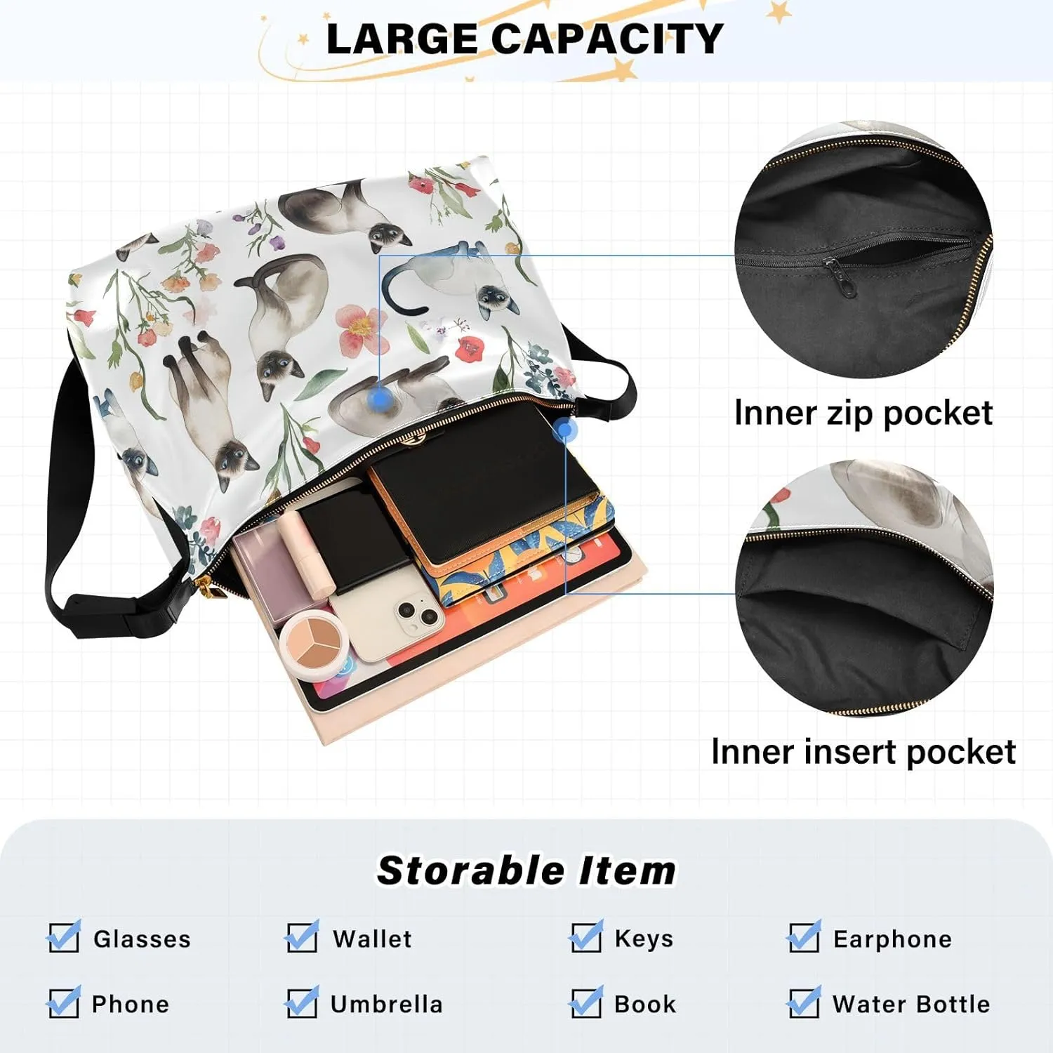 Ladies Anti Theft Crossbody Bag Waterproof Womens Crossbody Bag Cute Purse Cartoon Pet Pig Cute