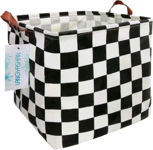 LANGYASHAN Square Storage Baskets Waterproof Canvas Children Laundry Nursery Hamper for Shelves Gift Baskets Toy Organizer Room Decor (Square Racing flag)