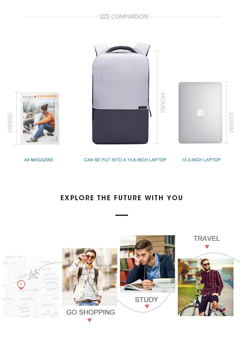 Laptop Anti Theft Backpack with USB Charger