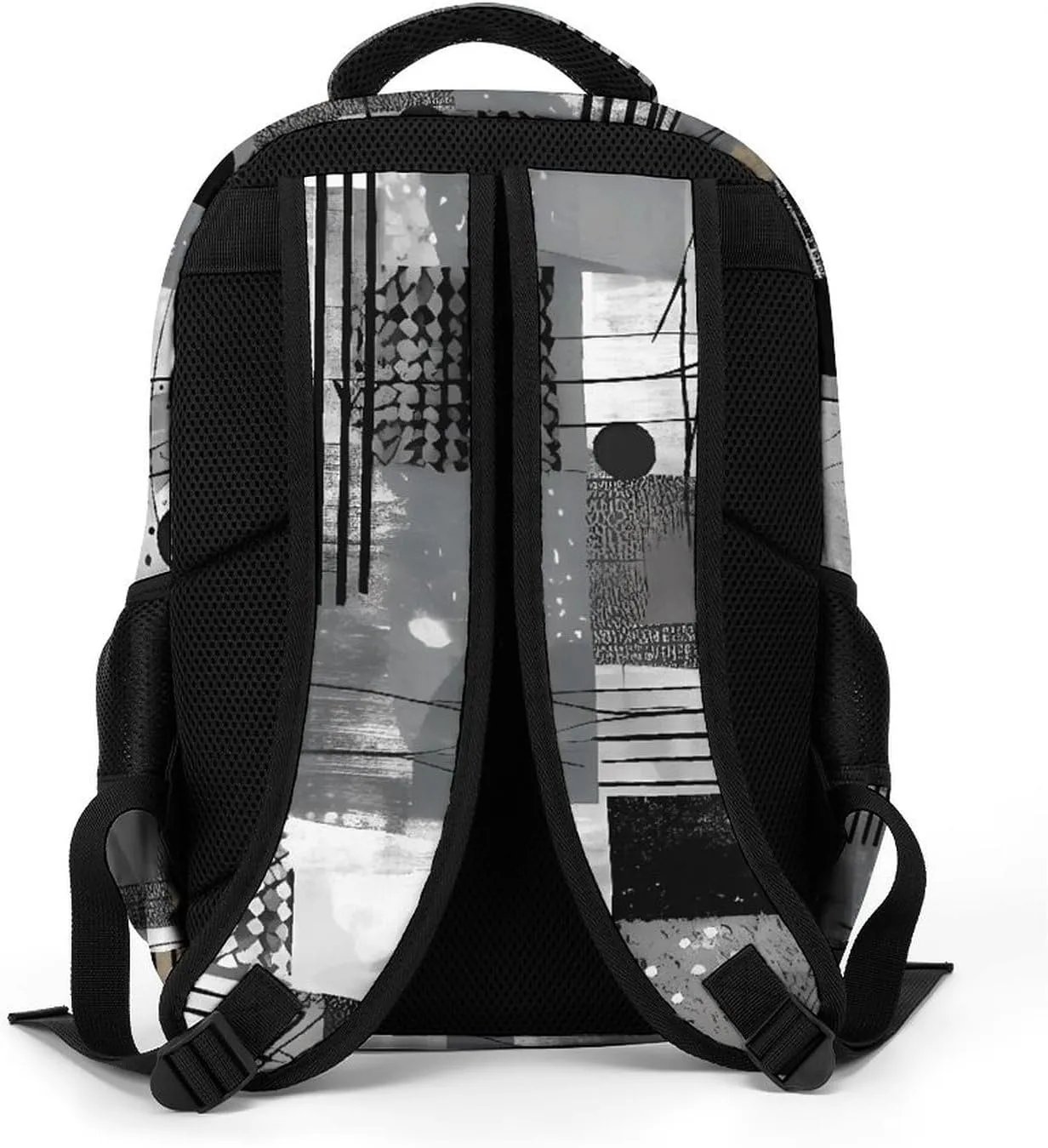 Laptop Backpack for Women Men Daypack Waterproof Black And White Pattern Computer Bag Business Work Bag for Travel