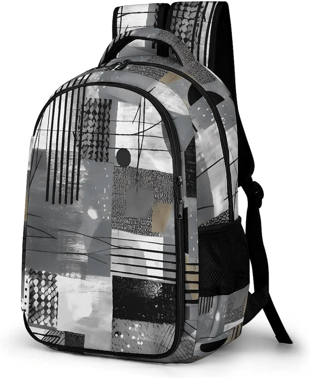 Laptop Backpack for Women Men Daypack Waterproof Black And White Pattern Computer Bag Business Work Bag for Travel