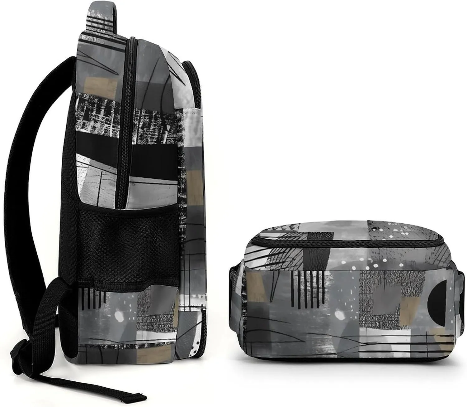 Laptop Backpack for Women Men Daypack Waterproof Black And White Pattern Computer Bag Business Work Bag for Travel