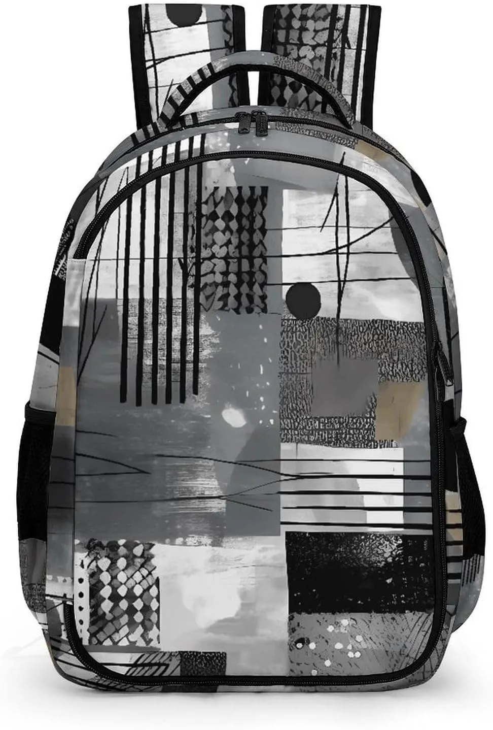 Laptop Backpack for Women Men Daypack Waterproof Black And White Pattern Computer Bag Business Work Bag for Travel