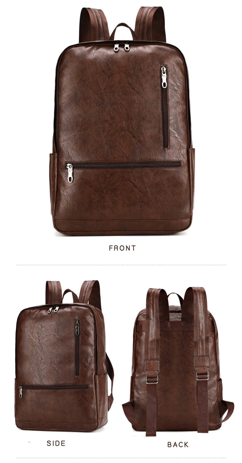 Laptop Leather Anti theft Waterproof Backpack