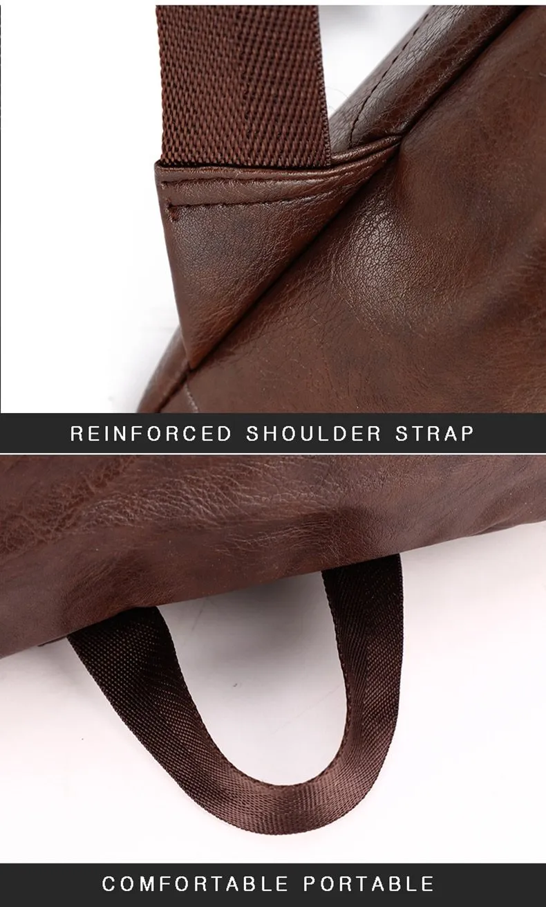 Laptop Leather Anti theft Waterproof Backpack