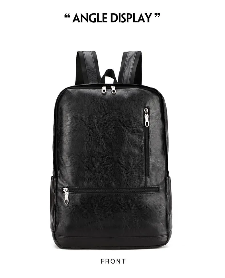 Laptop Leather Anti theft Waterproof Backpack