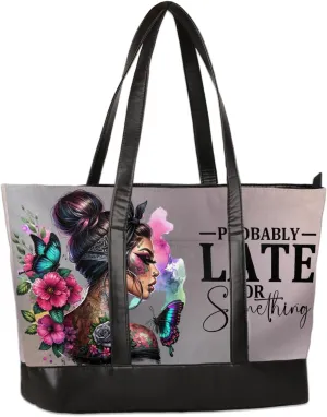 Laptop Tote Bag for Women Girls Large Canvas Shoulder Bag