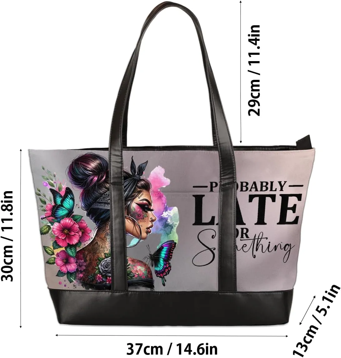 Laptop Tote Bag for Women Girls Large Canvas Shoulder Bag