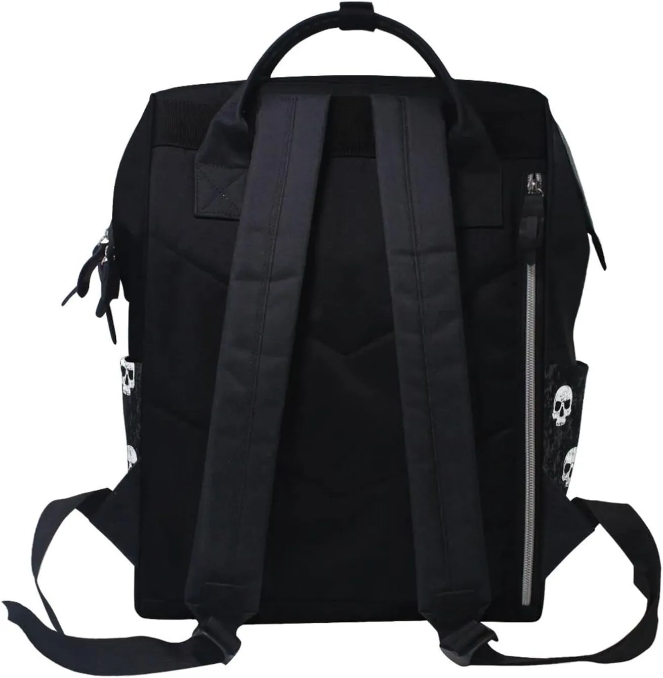 Large Capacity Baby Diaper Bag Black White Skulls Pattern Durable Multi Function Travel Backpack