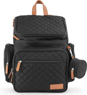 Large Diaper Bag Backpack for Mom & Dad | Unisex Baby Travel Bag | 15 Pockets | Changing Pad | Stroller Straps | Stylish & Washable | Newborn Essentials | Black