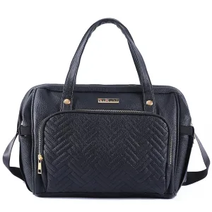 Large Diaper Bag Tote, with 13 Pocket Waterproof Baby Diaper Bag, Stylish Vegan Leather Tote, Organized Nursery Essentials​ (Black)