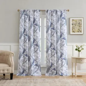Laura Ashley Belvedere Window Curtains with Rod Pocket, 84-inch Length, 2 Panels Set, Canvas Light Filtering, White