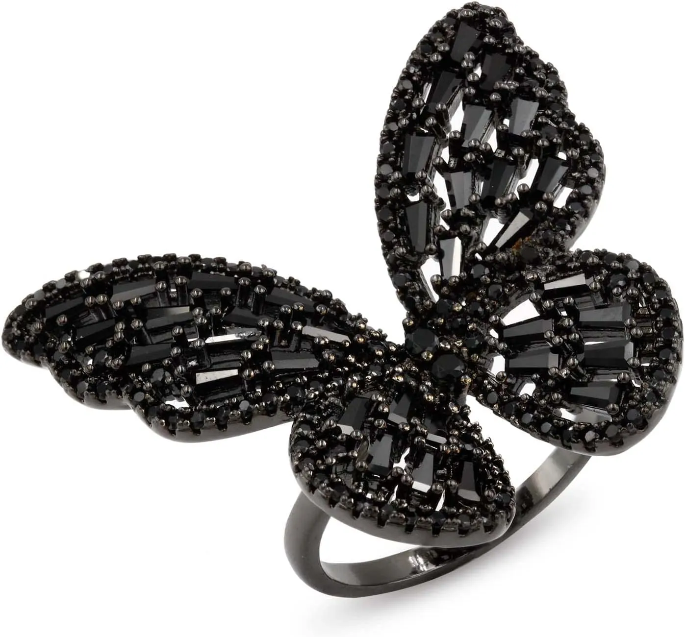 Lavencious Art Cocktail Butterfly Fashion Ring Size Adjustable from 6-8.5 Cubic Zirconia Jewelry for Women