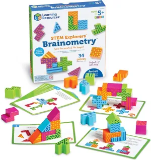 Learning Resources STEM Explorers Brainometry - 34 Pieces, Ages 5  STEM Toys for Kids, Brain Teaser Toys and Games, Kindergarten Games,Back to School
