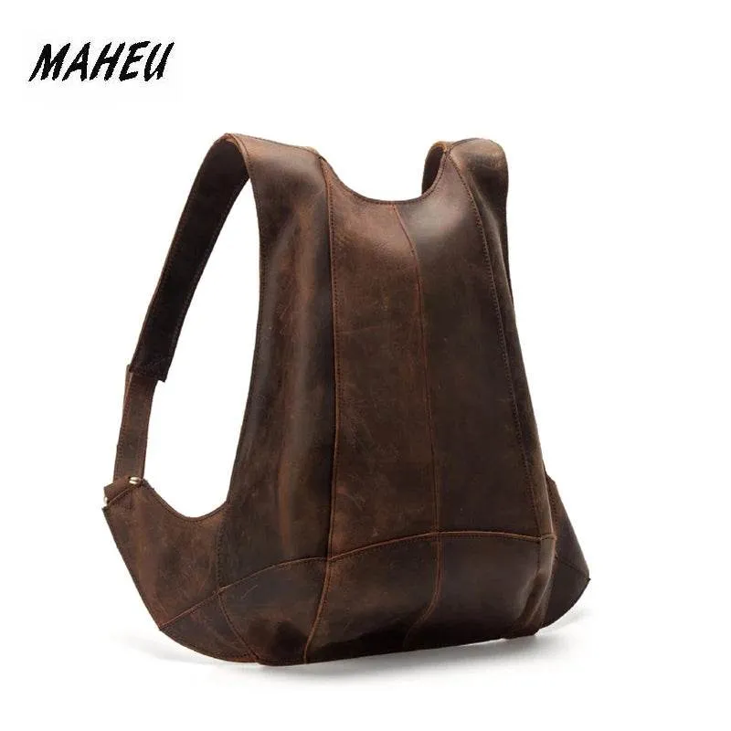 Leather Backpack Anti-theft with Phone Pocket for Men & Women