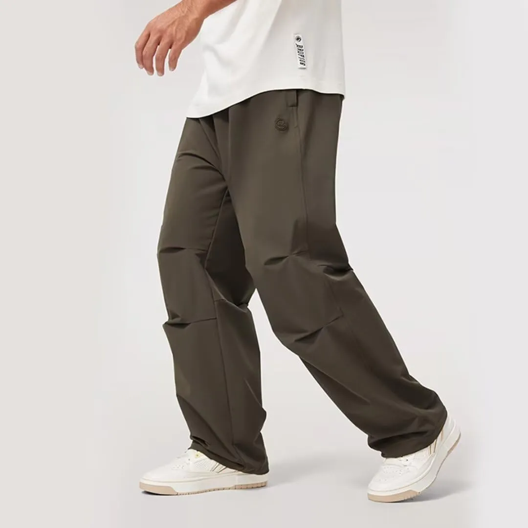 LI-NING BADFIVE Basketball Series Men Waterproof Loose Straight Sports Pants AYKU689