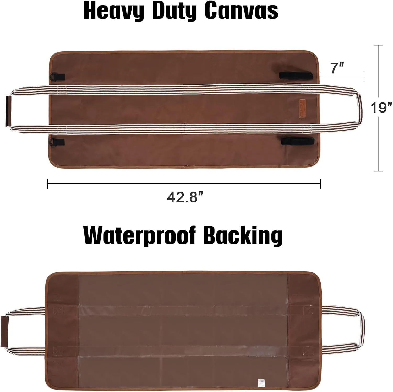 Lightweight Firewood Carrier, Wood Carrier for Firewood, Oxford Canvas Firewood Log Carrier Tote with Padded Handles and Closing Fastener - Brown