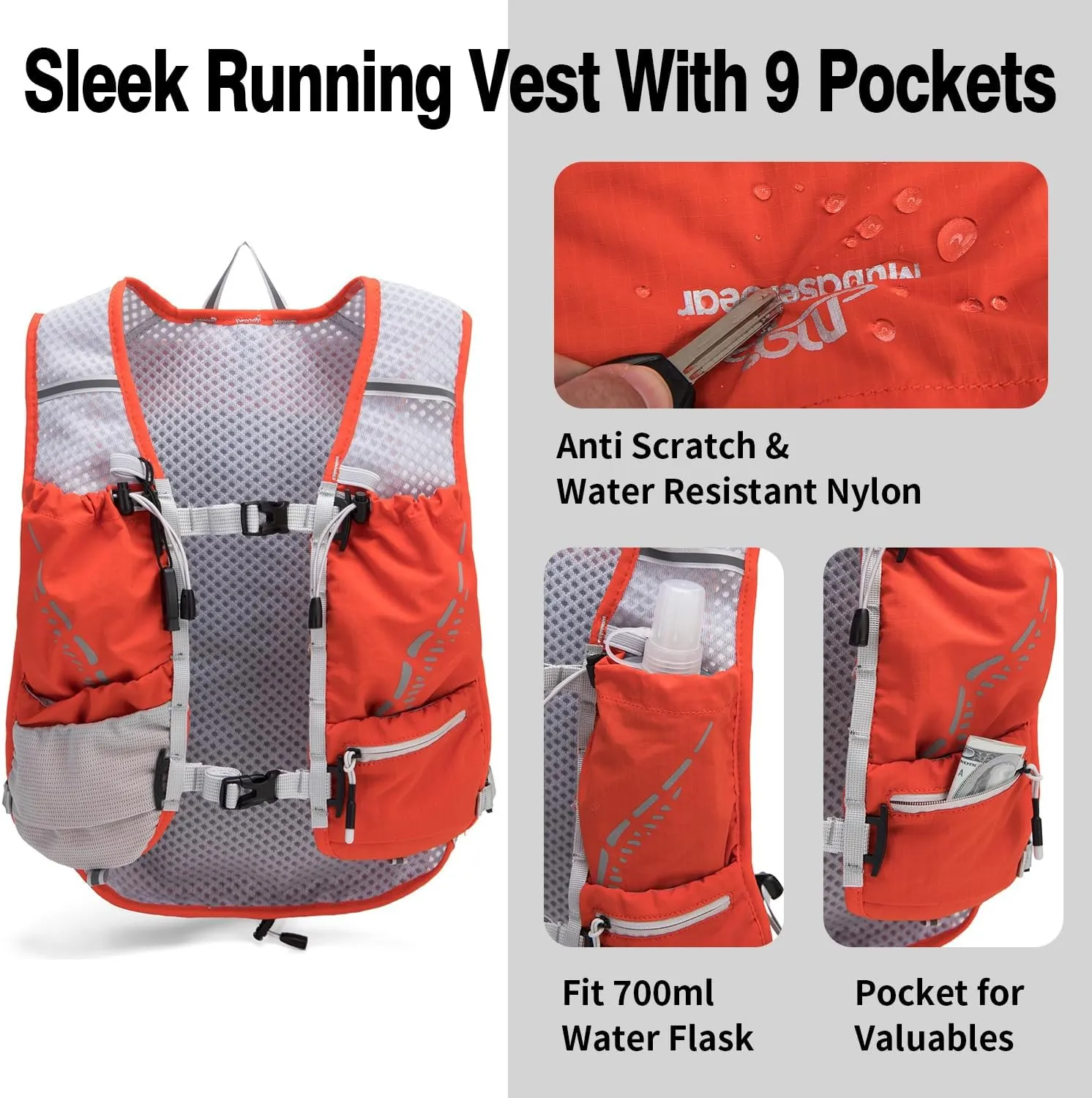Lightweight Running Vest for Women and Men Hydration Backpack Pack with 1.5L Water Bladder Bag Running Gear Accessories for Hiking Trail Cycling Marathon