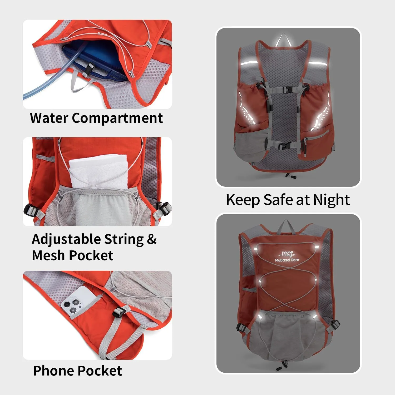 Lightweight Running Vest for Women and Men Hydration Backpack Pack with 1.5L Water Bladder Bag Running Gear Accessories for Hiking Trail Cycling Marathon