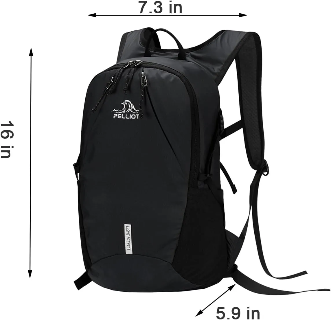 Lightweight sport Backpack for Hiking Daypack， Running，motorcycle, bike or scooter riders, a perfect commuter essential (Phantom Night Black)