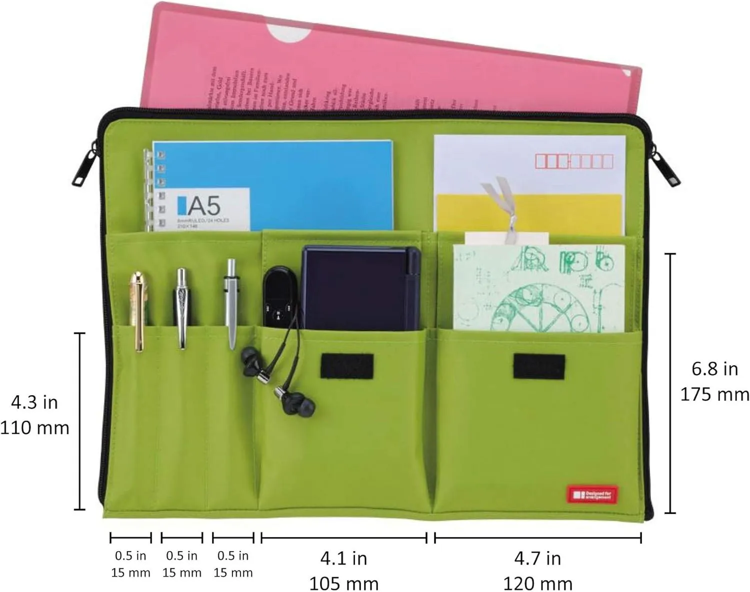 LIHITLAB Laptop Sleeve with Storage Pockets (Bag-in-Bag), 10 x 13.8 Inches, Orange (A7554-4)