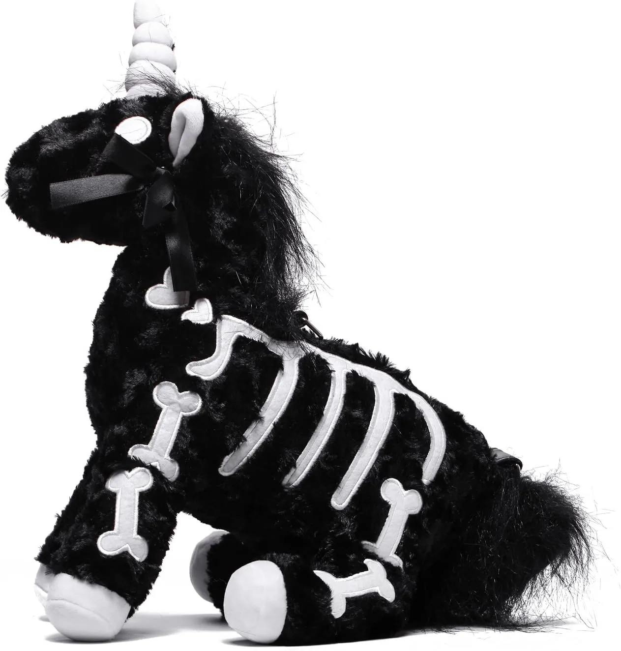 Littleforbig Uniskelly Skeleton Unicorn Stuffed Animal Plush Shoulder Bag Purse