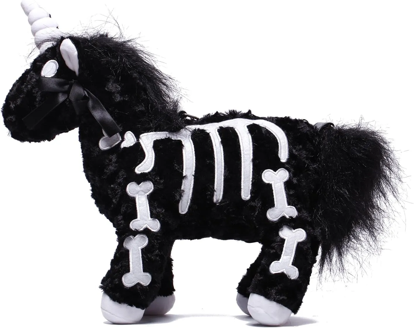 Littleforbig Uniskelly Skeleton Unicorn Stuffed Animal Plush Shoulder Bag Purse