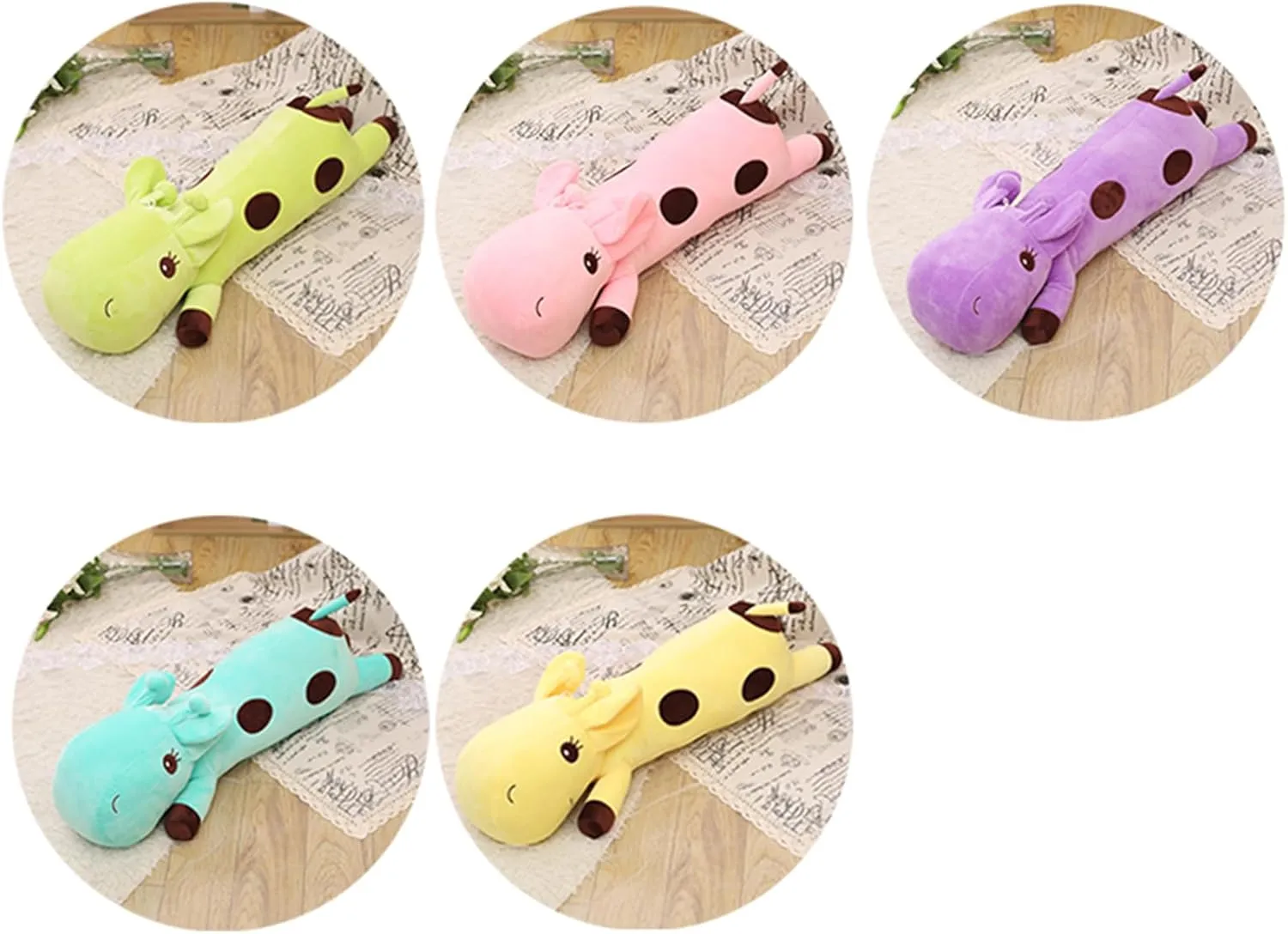 Long Sleeping Giraffe Plush Stuffed Animal Hugging Pillow Cuddly Throw Pillow Plushies Toy Home Decor Huggable Anime Gifts for Kids And Lovers (Purple, 24 Inch)