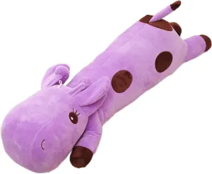 Long Sleeping Giraffe Plush Stuffed Animal Hugging Pillow Cuddly Throw Pillow Plushies Toy Home Decor Huggable Anime Gifts for Kids And Lovers (Purple, 24 Inch)