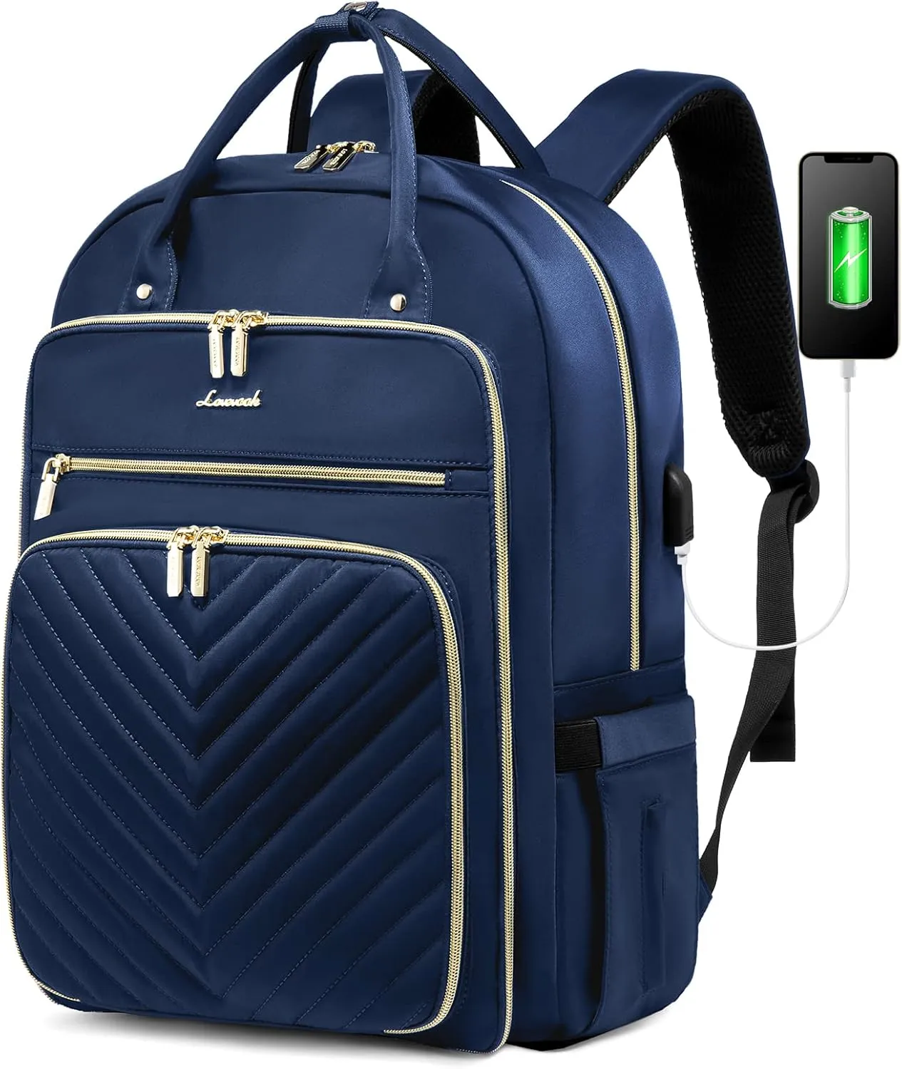 LOVEVOOK 17.3 Inch Laptop Backpack for Women,Fashion Work Backpack Purse for Women Men,Waterproof Travel Work Backpacks Purse for Teacher Nurse, Navy Blue.