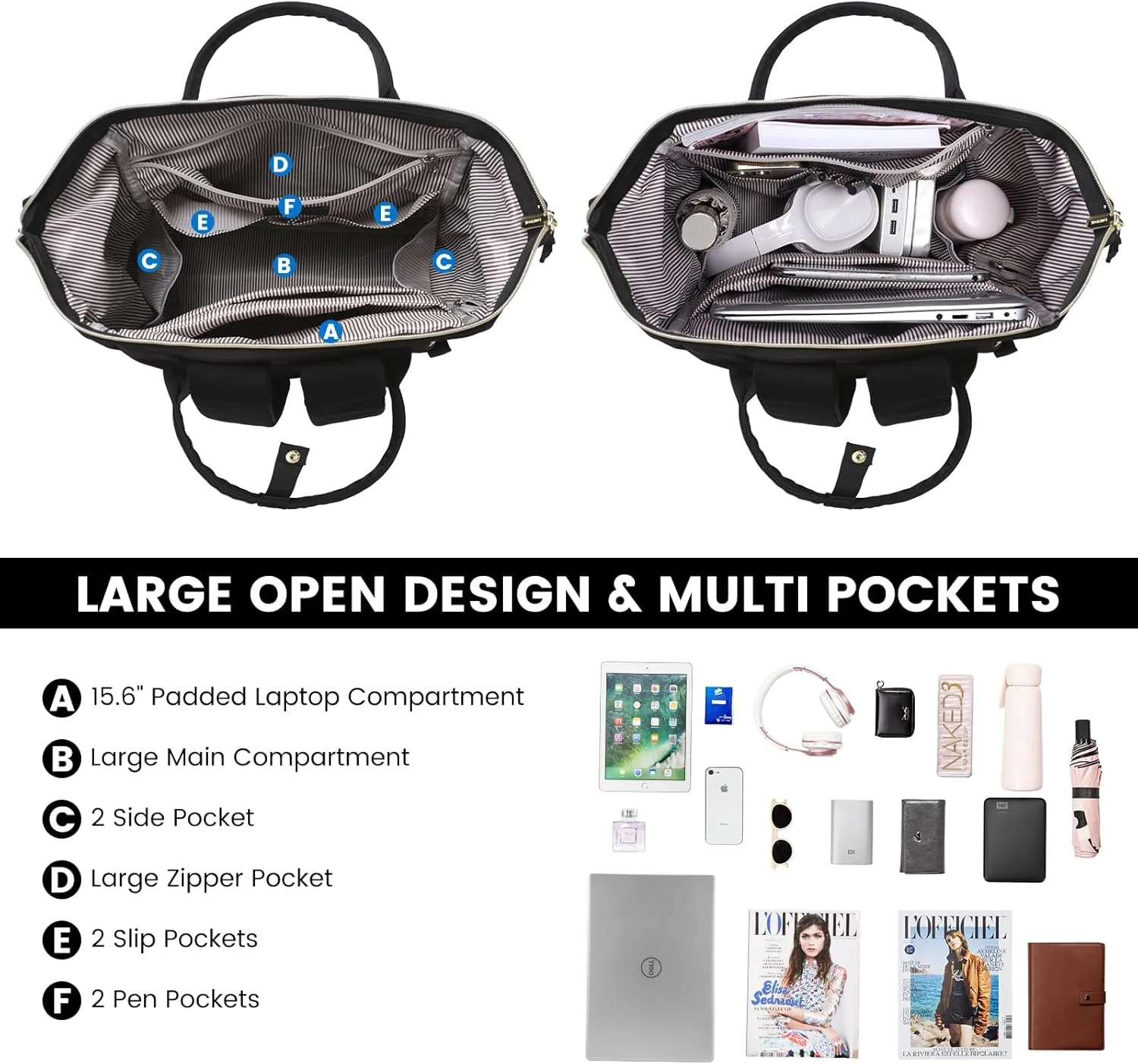 LOVEVOOK Backpack for Women, 17 inch Laptop Backpack for Women Teacher Backpack Nurse Bag, Waterproof Work Backpack for Travel, Commuter, College