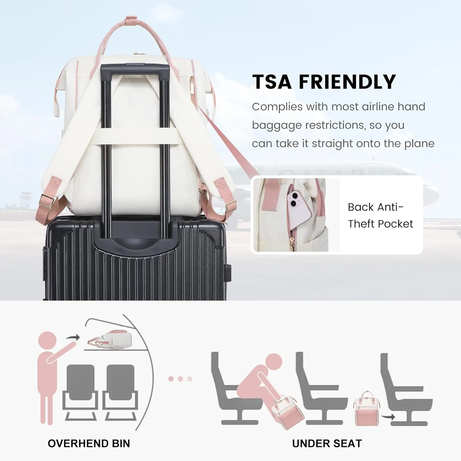 LOVEVOOK Laptop Backpack for Women,15.6 Inch Work Teacher Nurse Bag,Business Computer Backpack Purse with USB Port,Stylish Casual Daypack for Travel