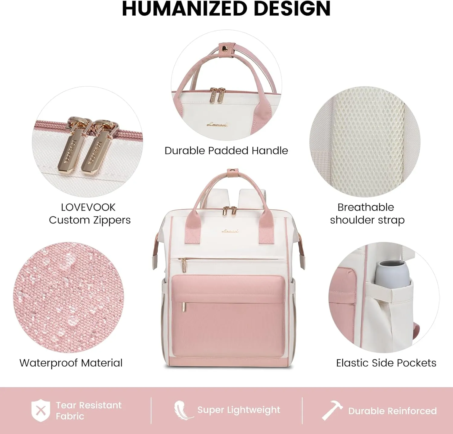 LOVEVOOK Laptop Backpack for Women,15.6 Inch Work Teacher Nurse Bag,Business Computer Backpack Purse with USB Port,Stylish Casual Daypack for Travel