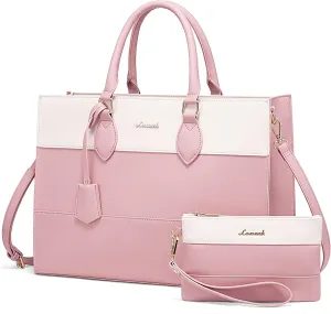 LOVEVOOK Laptop Tote Bag for Women, Work Totes Business Office Computer Briefcase with Clutch Purse