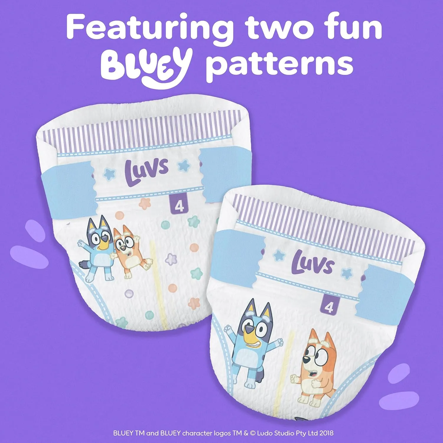 Luvs Diapers - Size 6, 144 Count, Bluey Platinum Protection Baby Diaper