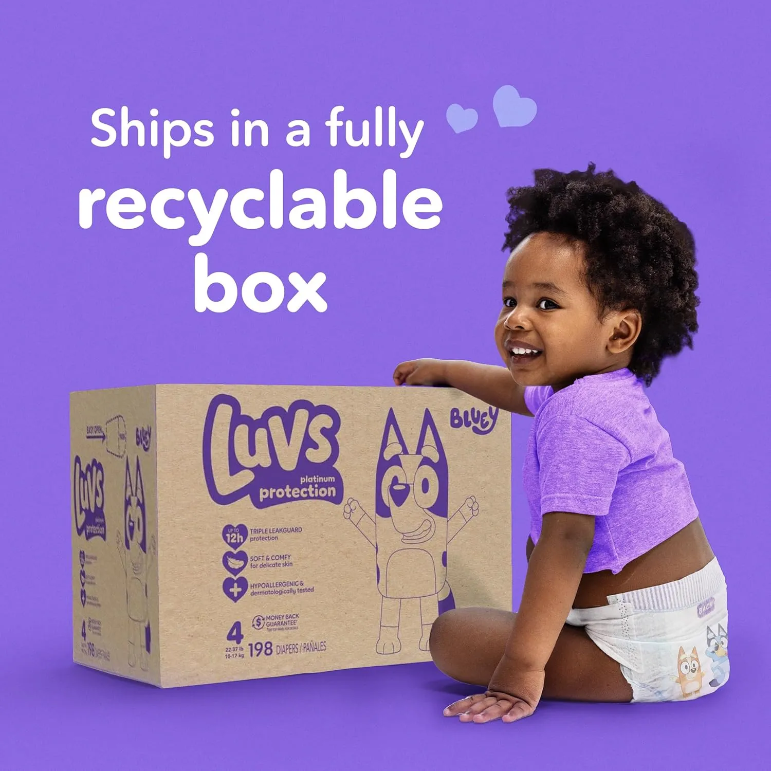 Luvs Diapers - Size 6, 144 Count, Bluey Platinum Protection Baby Diaper