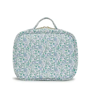 LUXE TRVL2 Cosmetic Toiletry Case - HAMPTONS FLORAL with Chambray Pinstripe Liner - IN STOCK
