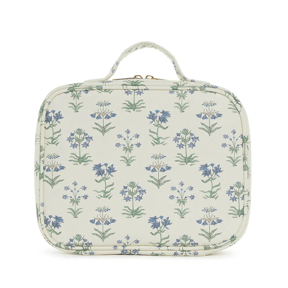 LUXE TRVL2 Cosmetic Toiletry Case - PROVENCE with Green Pinstripe Liner
