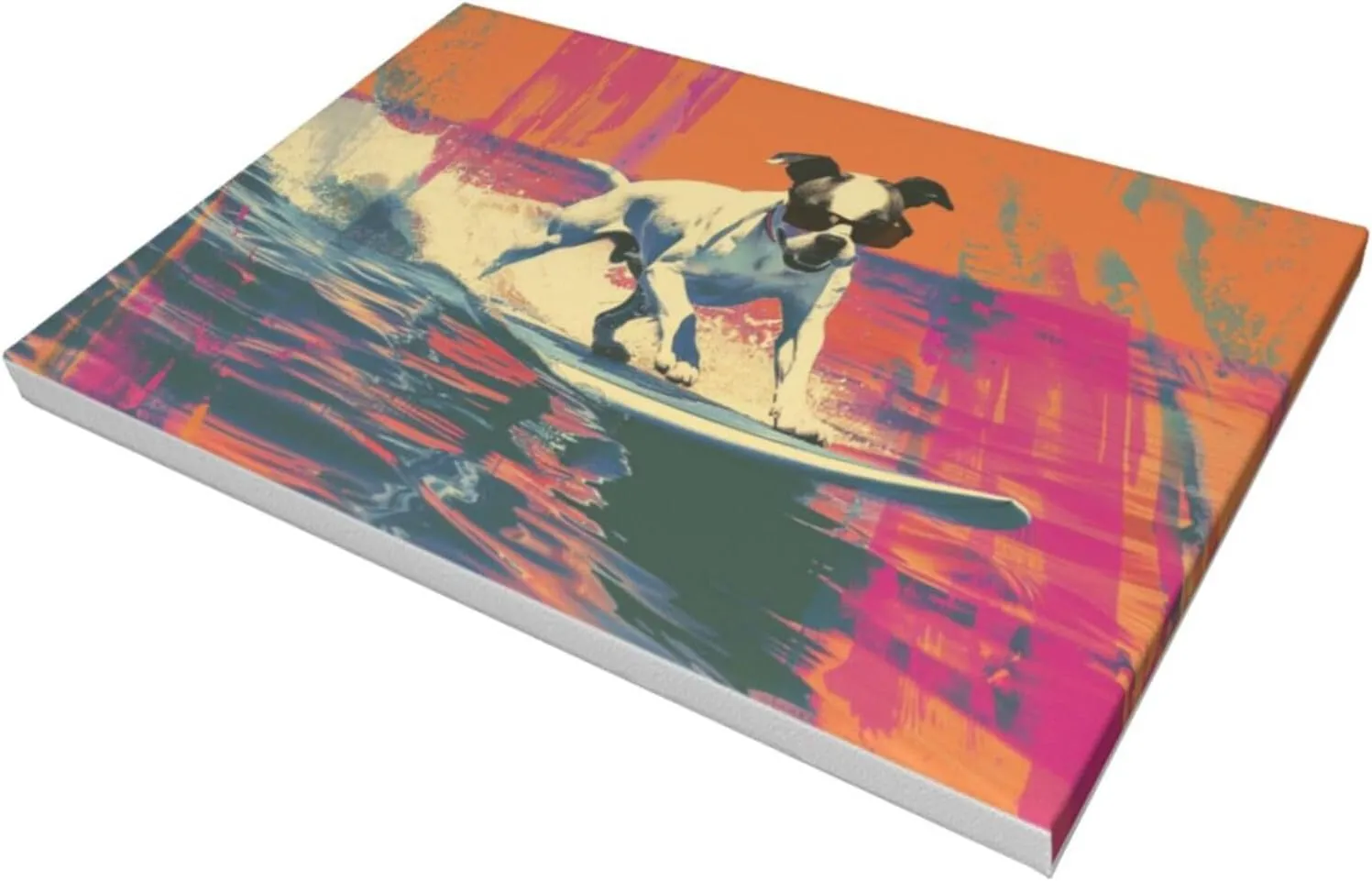 MA6GE8DE Canvas For Painting Poster Surfing Dog Bathroom Decor,Home Bathroom,Office,Man Cave,Study Decorative Paintings,Gifts For Surfing Lovers & Dog Master,Funny Surfing Dog Decor Poster 12x18 inch