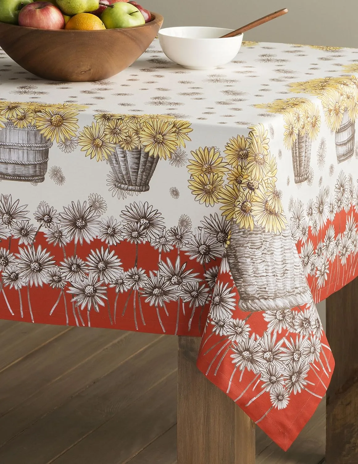 Maison d'Hermine Table Cloth Rectangle Table 100% Cotton 54 x 72 Inches Tablecloth Reusable Decorative Everyday Use for Dining Room, Farmhouse, Home, Party, Festive & Wedding - Bagatelle