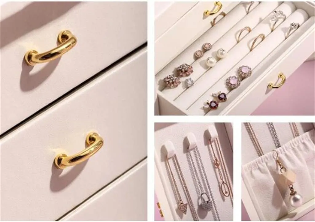 Makeup Storage Box Large Capacity Multi-Layer Korean Jewelry Box Earrings Necklace Jewelry Storage Box(1)