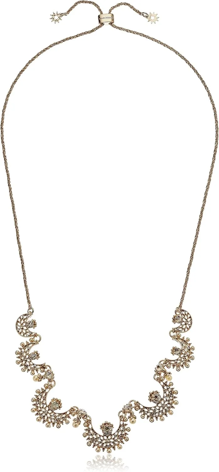 Marchesa Women's Gold Tone/Gold Multi Frontal Necklace