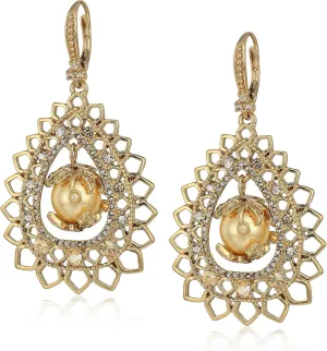 Marchesa Women's Gold Tone/Gold Multi Pear Drop Earrings